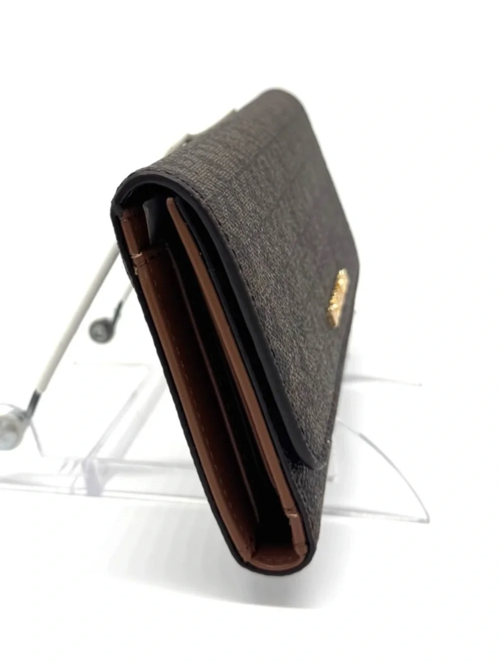 Michael Kors Large Trifold Wallet Brown Signature